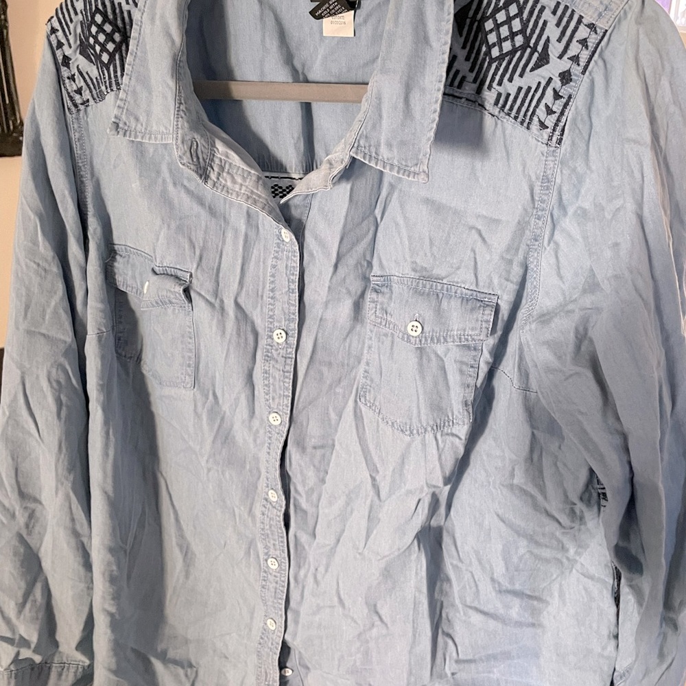 Jean shirt with beautiful designs